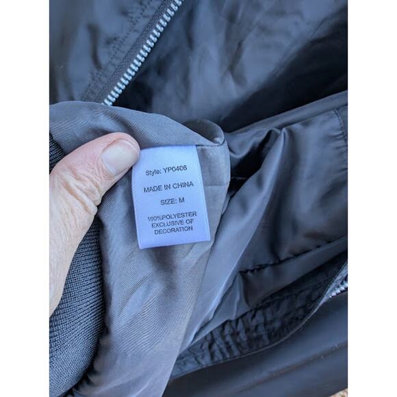 FASHION NOVA MEN- black men's zip-up jacket sz Medium Bomber jacket - Picture 8 of 8